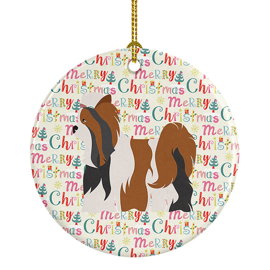 Buy this Biewer Terrier Merry Christmas Ceramic Ornament