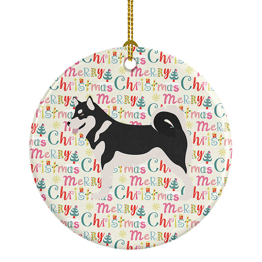 Buy this Alaskan Malamute Merry Christmas Ceramic Ornament