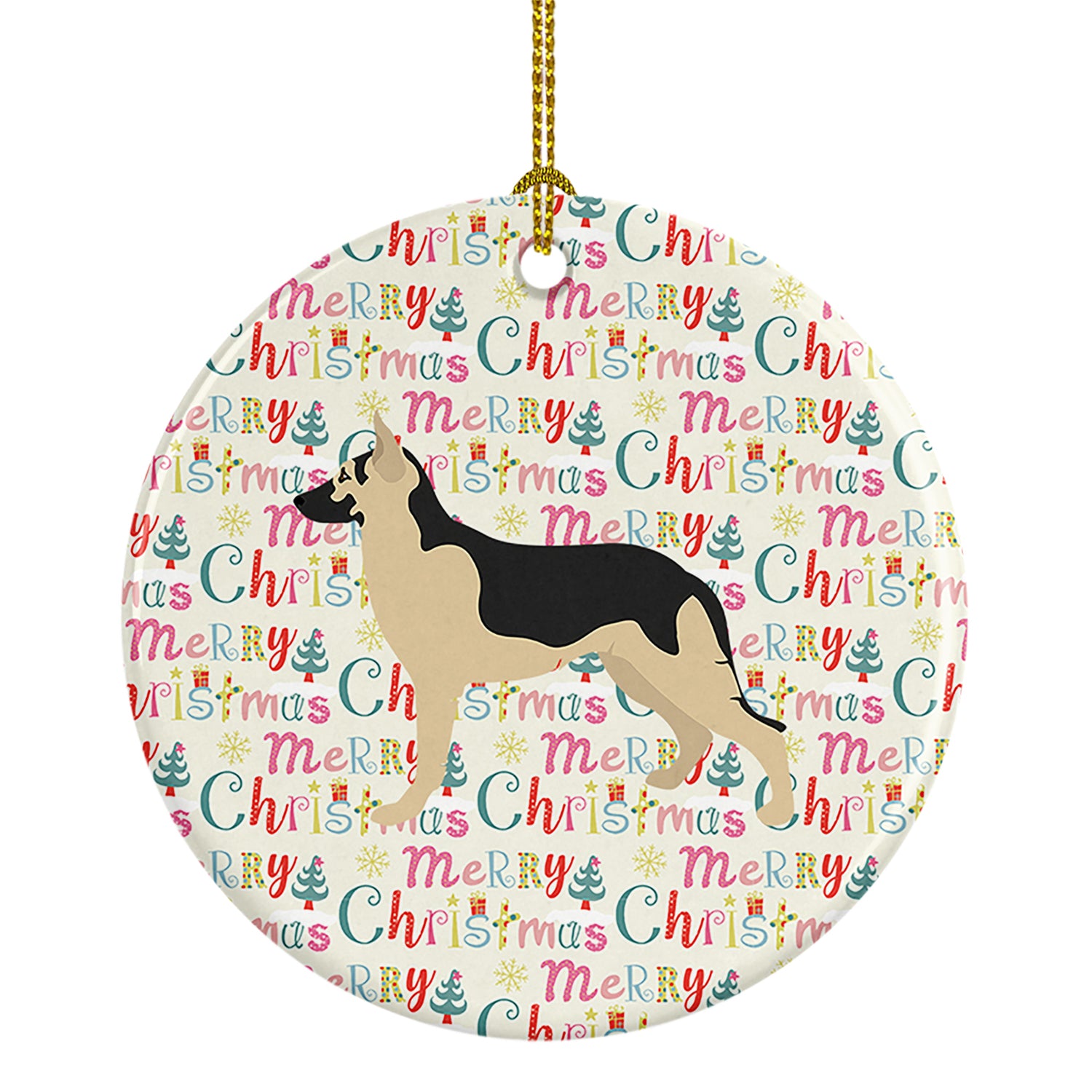 Buy this German Shepherd Merry Christmas Ceramic Ornament