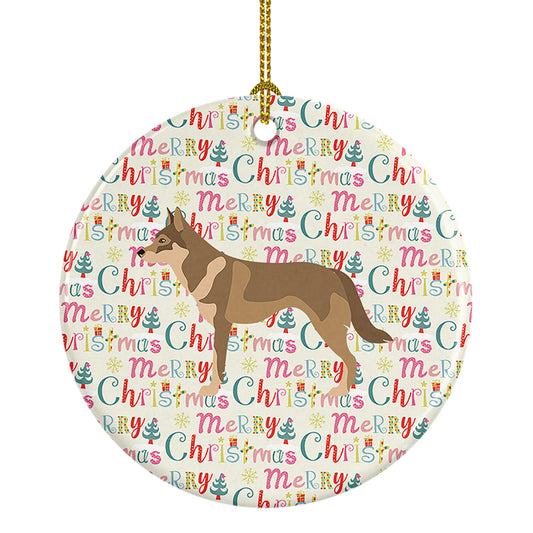 Buy this Czechoslovakian Wolfdog Merry Christmas Ceramic Ornament