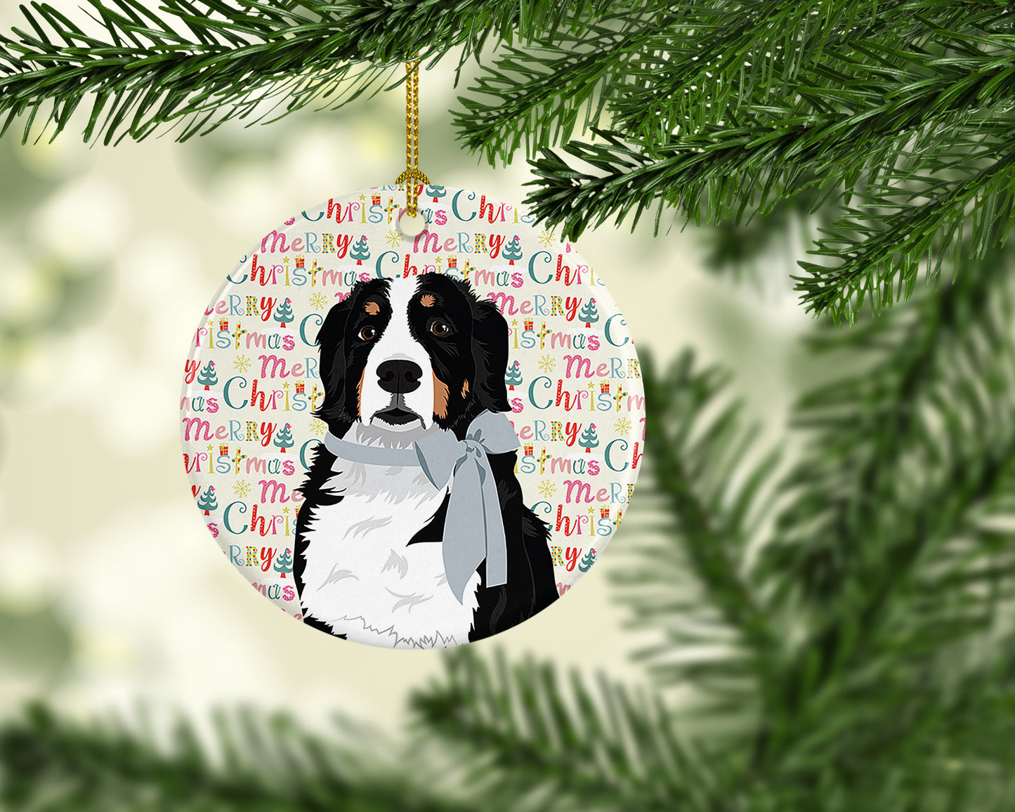 Bernese Mountain Dog #3 Christmas Ceramic Ornament