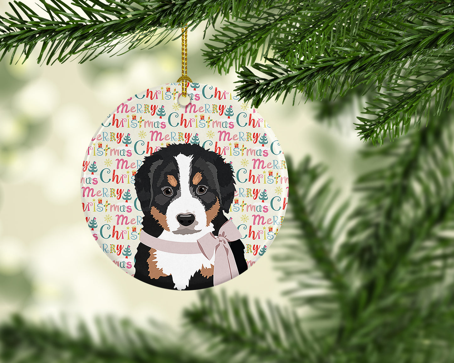 Bernese Mountain Dog Puppy #1 Christmas Ceramic Ornament