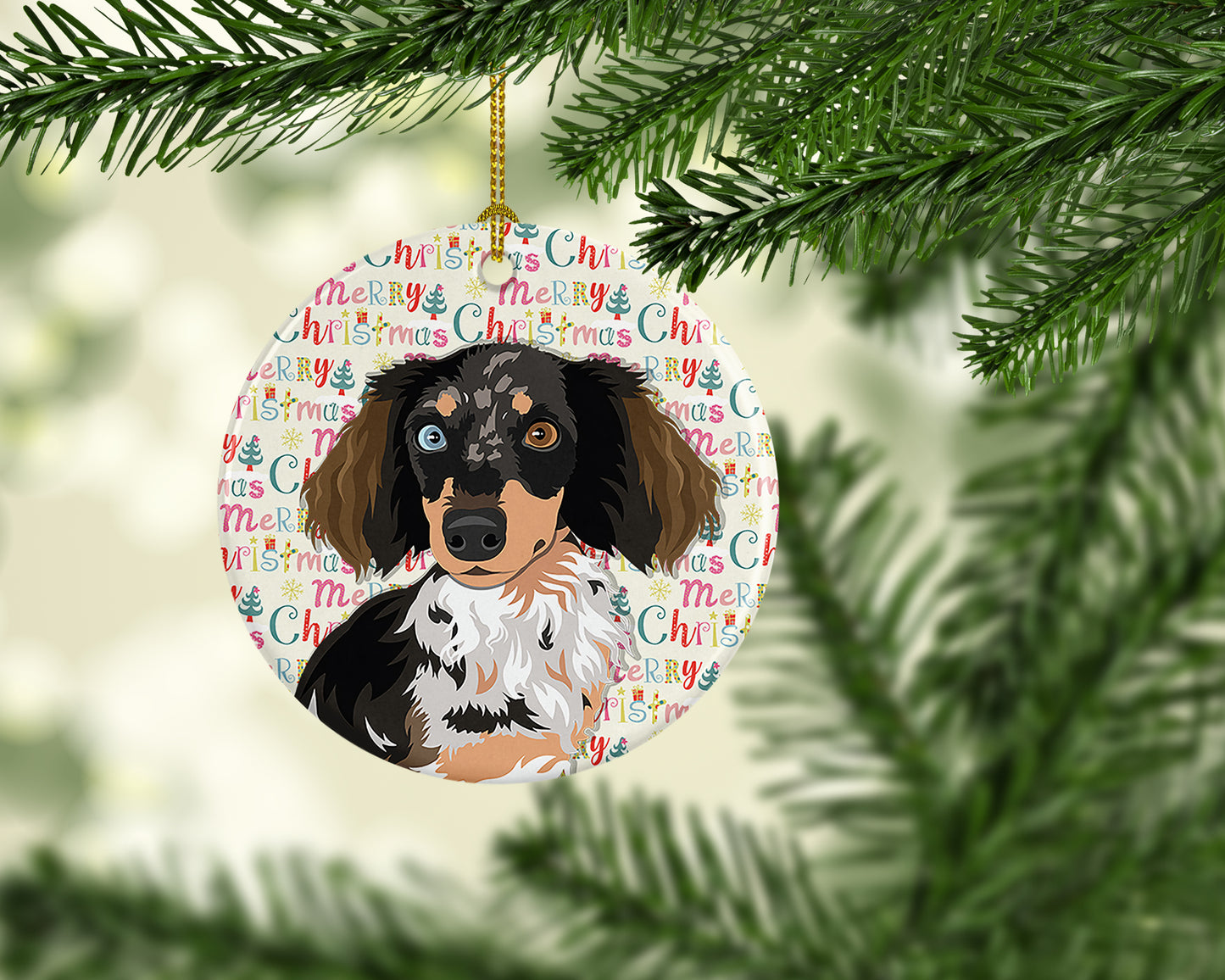 Chihuahua Dapple #1 Christmas Ceramic Ornament