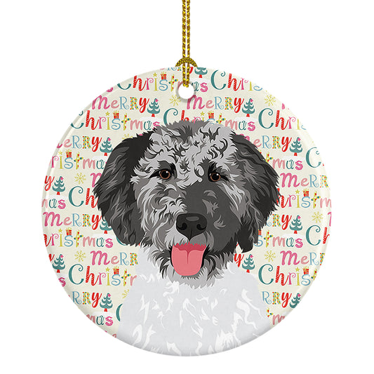 Buy this Doodle Silver #3 Christmas Ceramic Ornament