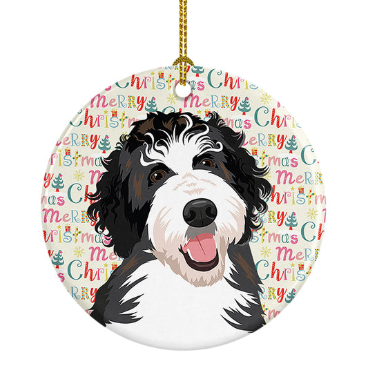 Buy this Doodle Silver and White #1 Christmas Ceramic Ornament