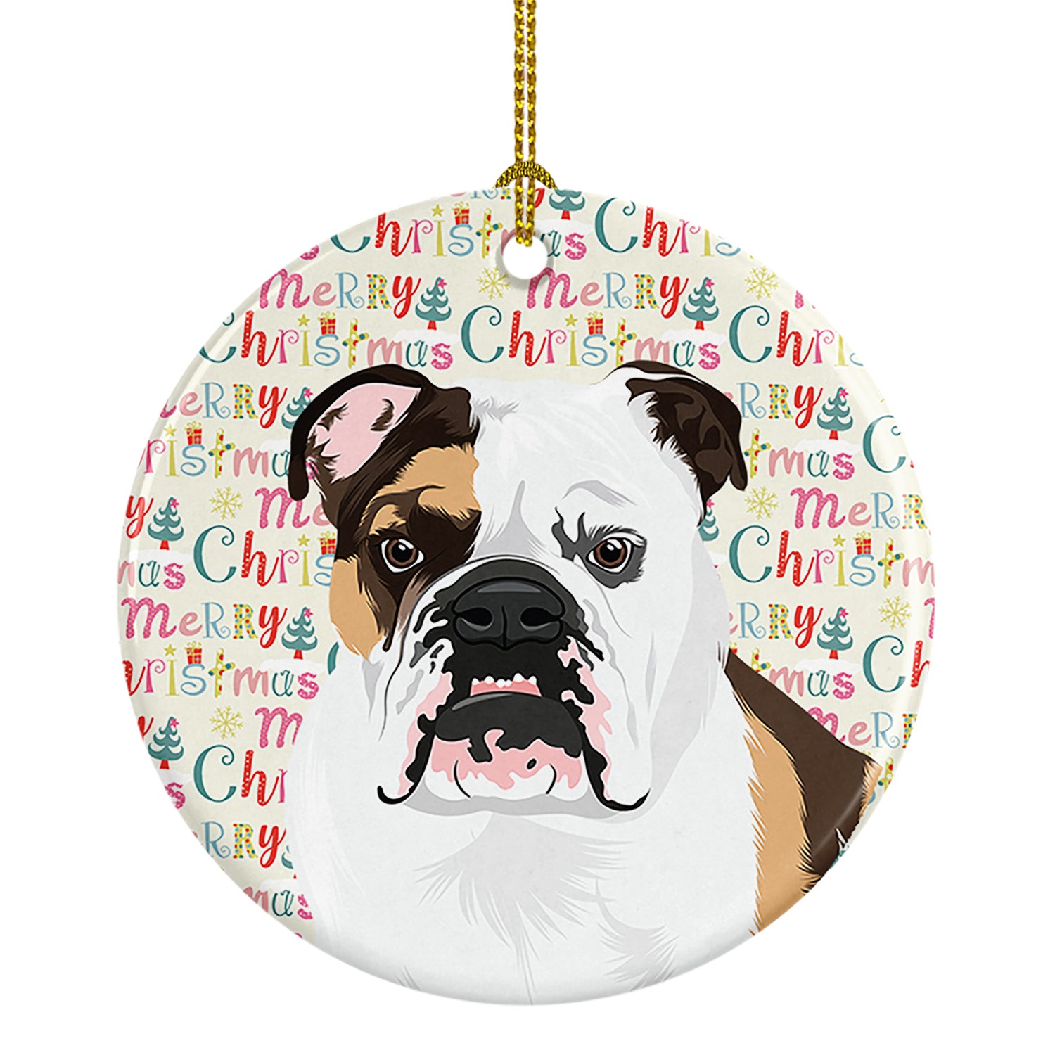 Buy this English Bulldog Tricolor #3 Christmas Ceramic Ornament