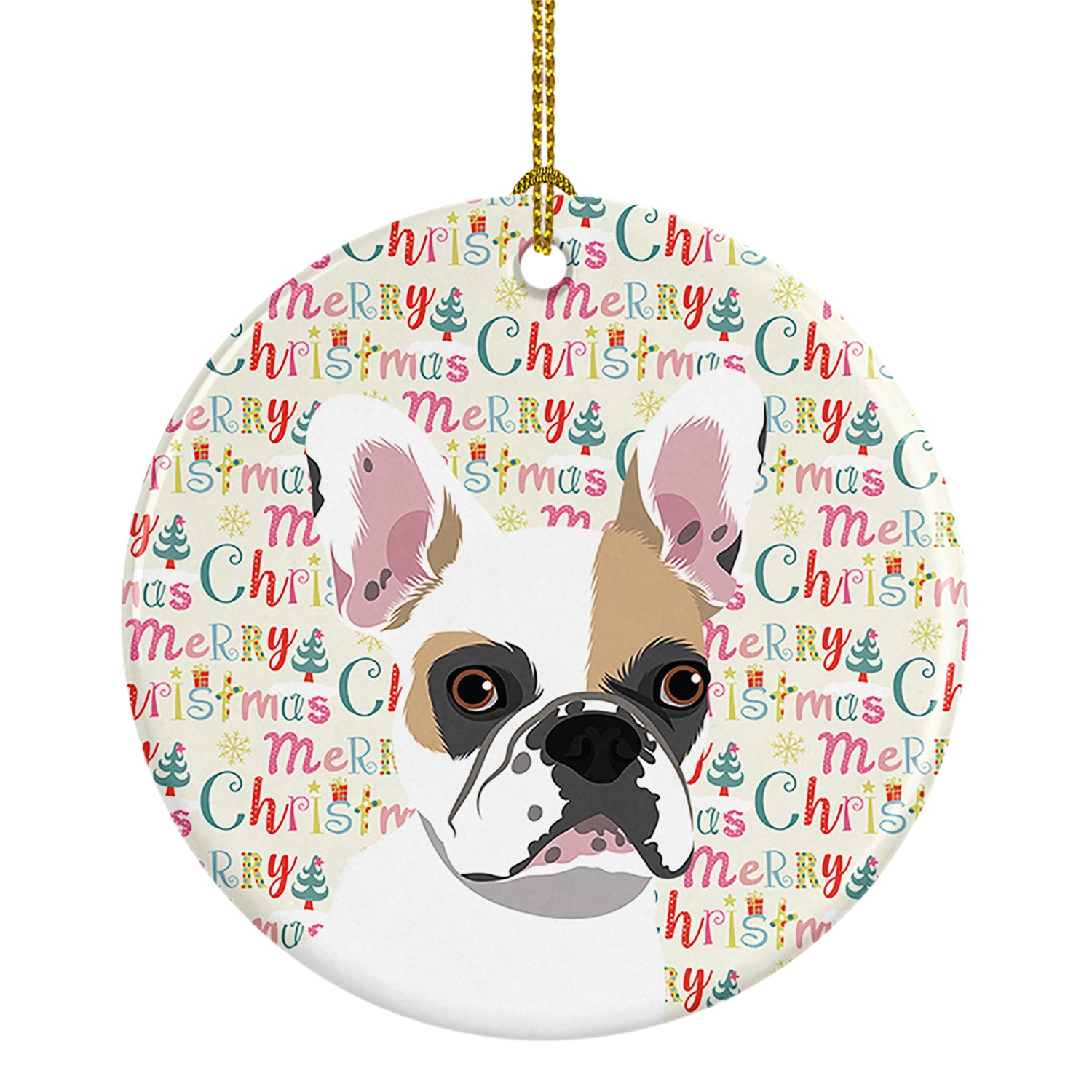 Buy this French Bulldog White #1 Christmas Ceramic Ornament