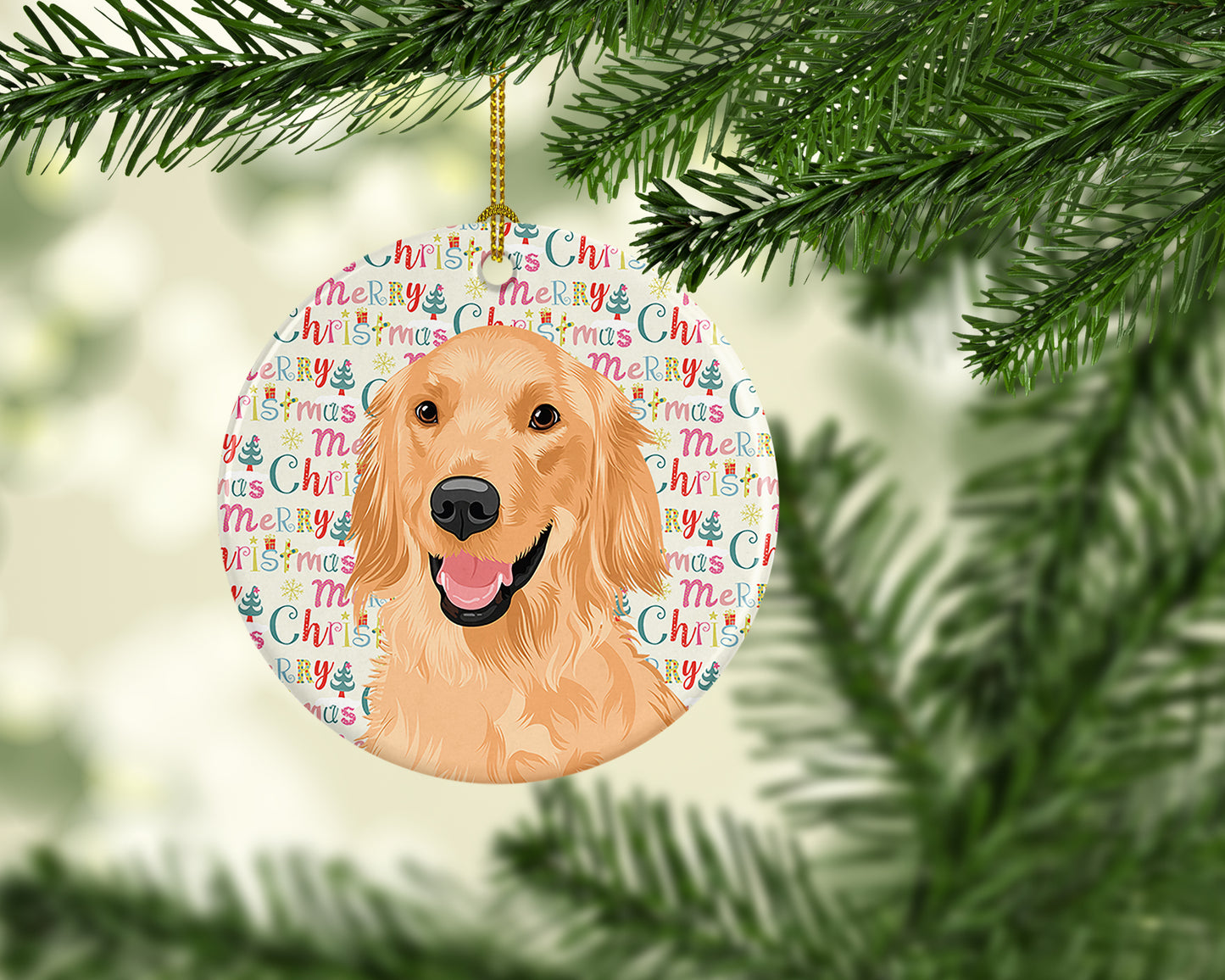 Golden Retriever Gold #1 Christmas Ceramic Ornament