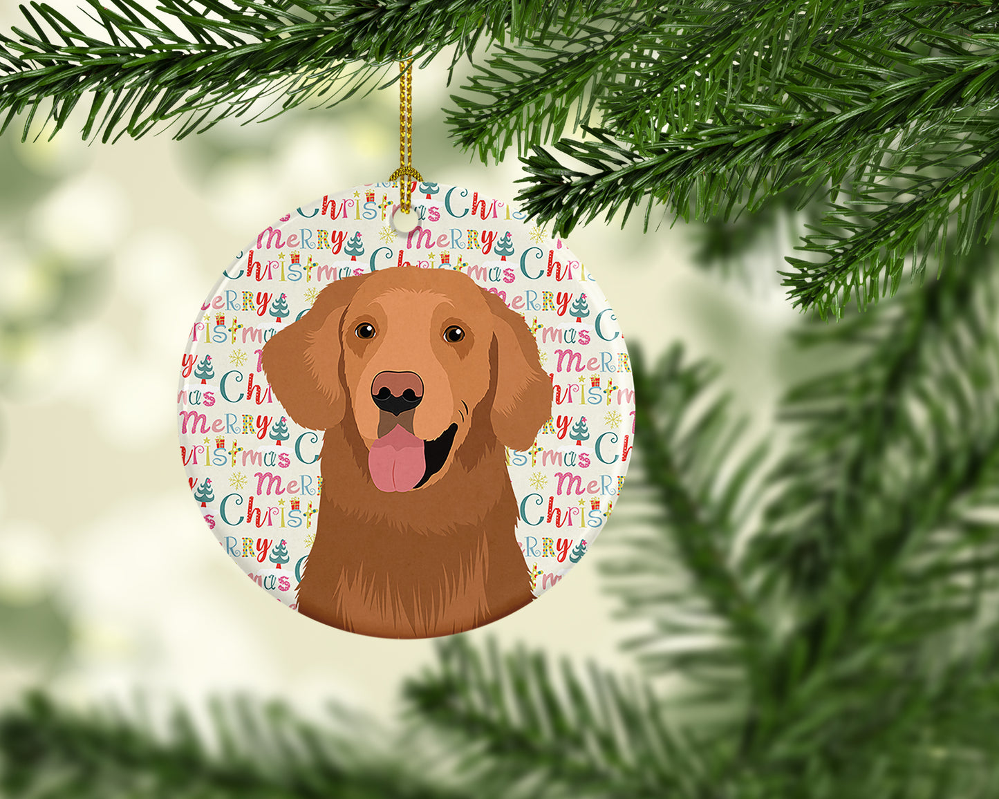 Golden Retriever Red #1 Christmas Ceramic Ornament