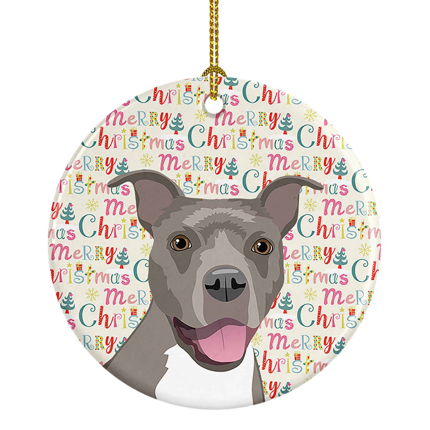 Buy this Pit Bull Blue #1 Christmas Ceramic Ornament