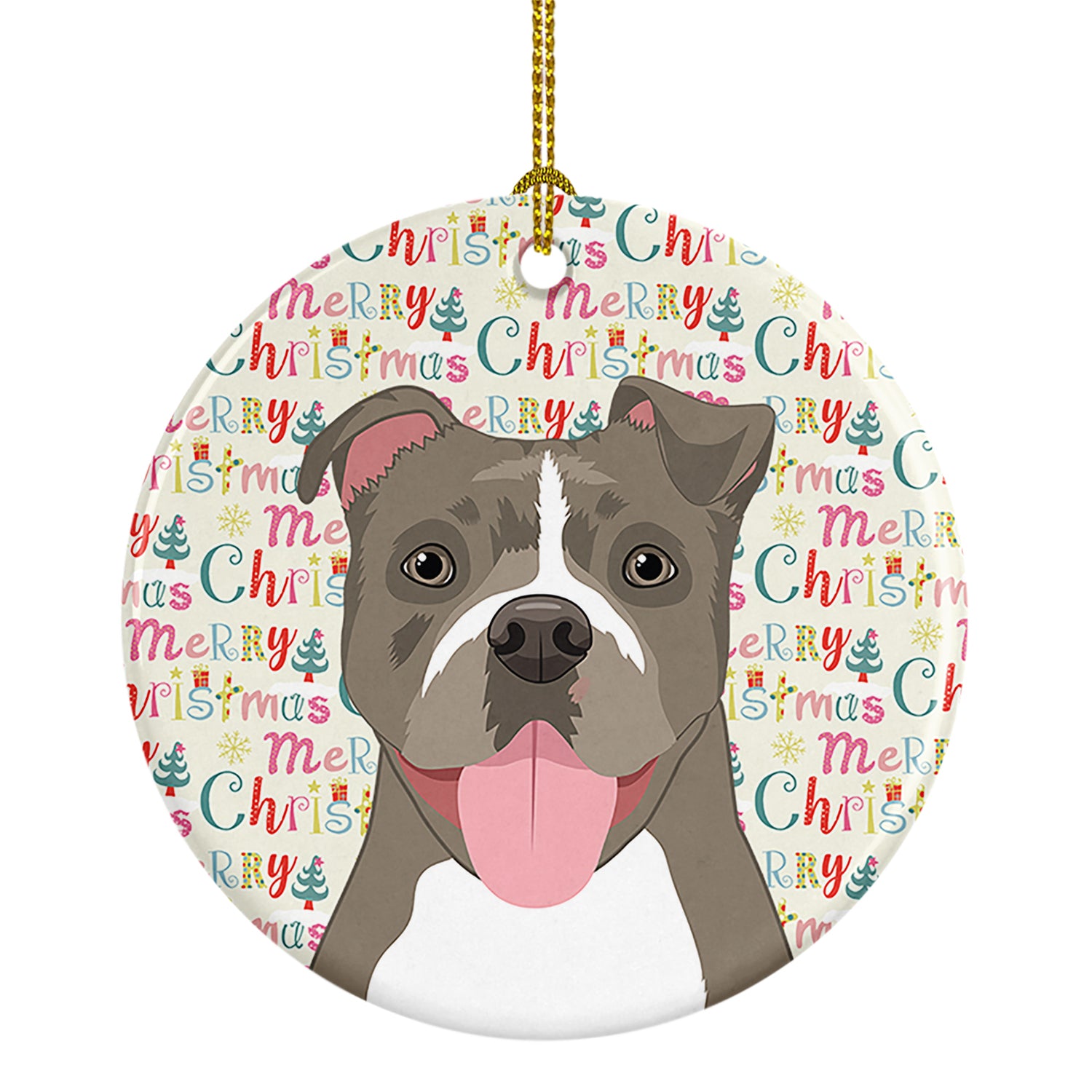 Buy this Pit Bull Blue #2 Christmas Ceramic Ornament