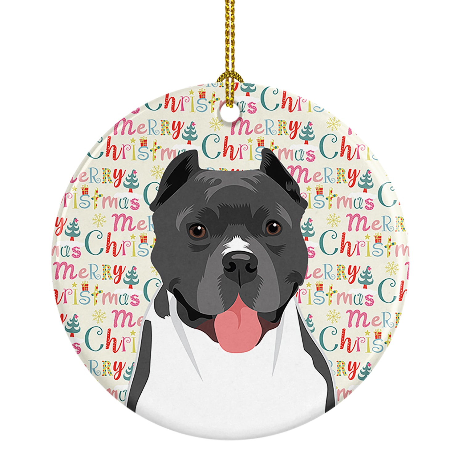 Buy this Pit Bull Blue #7 Christmas Ceramic Ornament