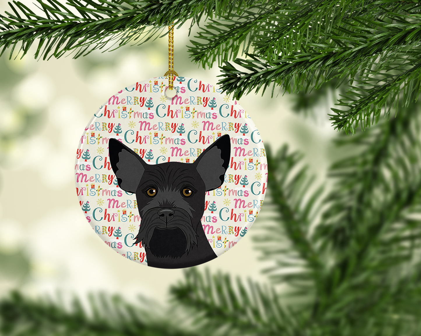 Schnauzer Black #2 Christmas Ceramic Ornament