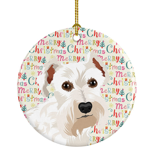 Buy this Schnauzer White #1 Christmas Ceramic Ornament