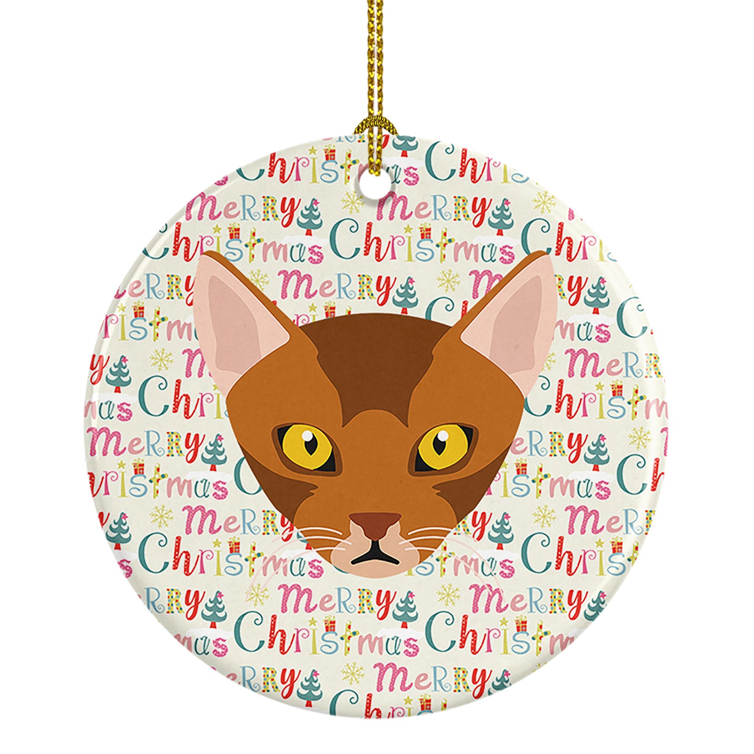 Buy this Abyssinian Cat Christmas Ceramic Ornament
