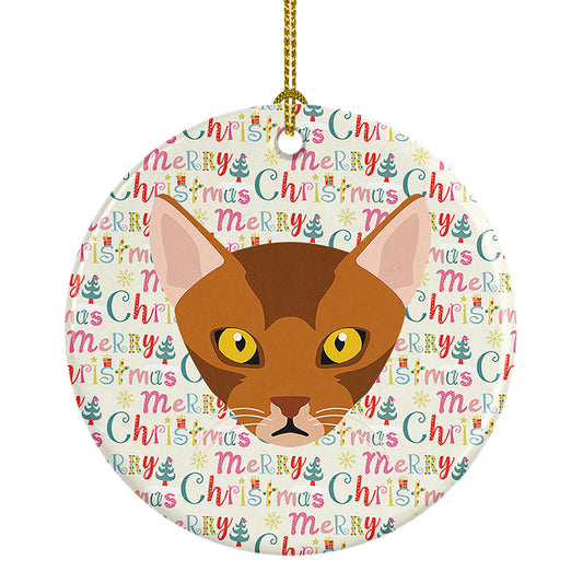 Buy this Abyssinian Cat Christmas Ceramic Ornament