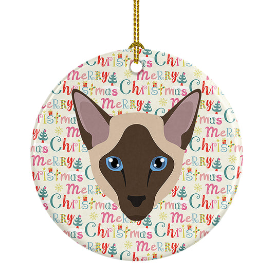 Buy this Siamese Modern Cat Christmas Ceramic Ornament