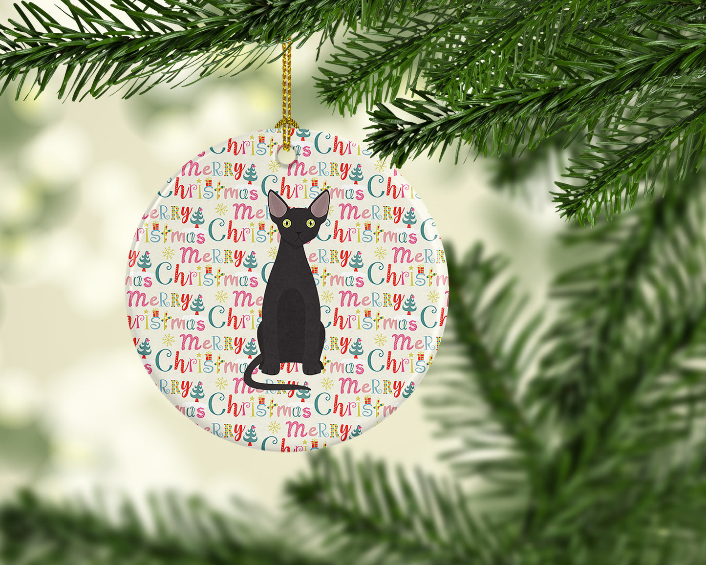 Devon Rex #3 Cat Christmas Ceramic Ornament