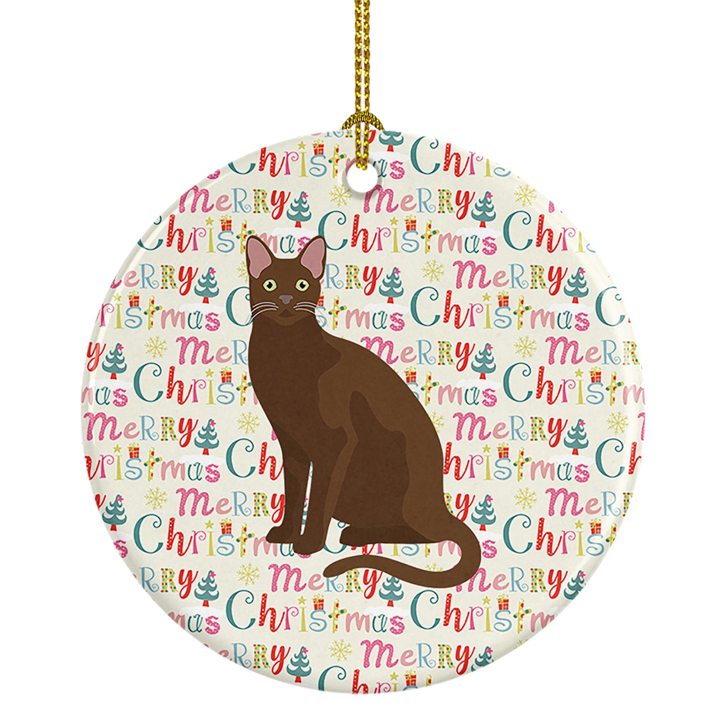 Buy this Havana Brown Cat Christmas Ceramic Ornament