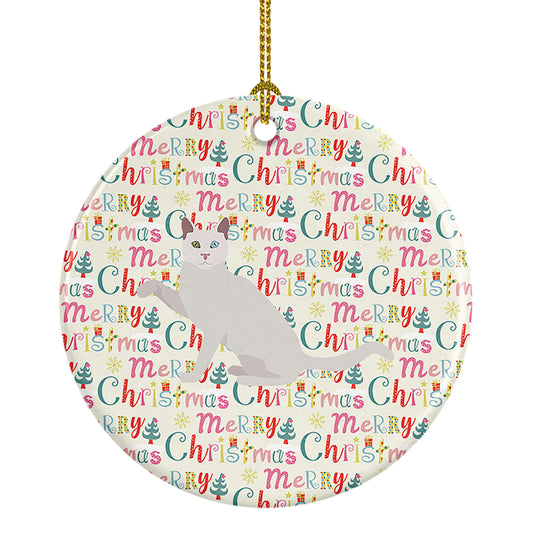 Buy this Khao Manee Cat Christmas Ceramic Ornament