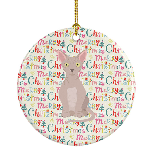 Buy this Minskin Cat Christmas Ceramic Ornament