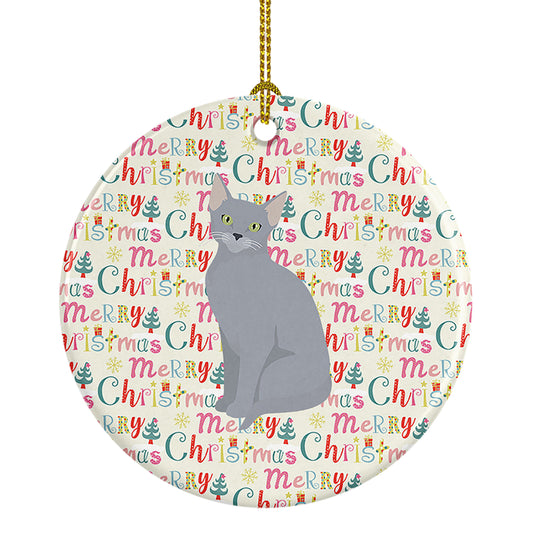 Buy this Russian Blue Cat Christmas Ceramic Ornament
