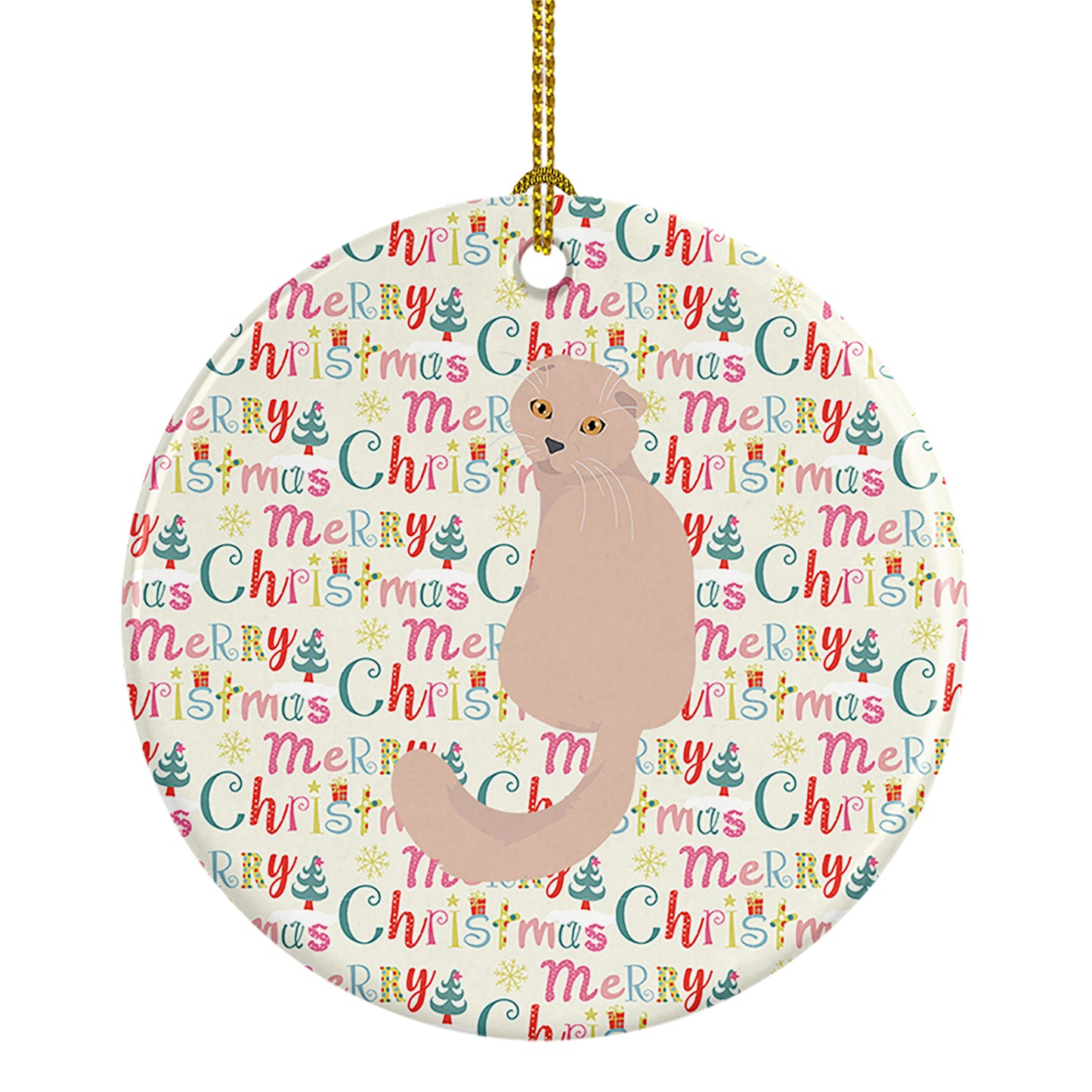 Buy this Scottish Fold Cat Christmas Ceramic Ornament