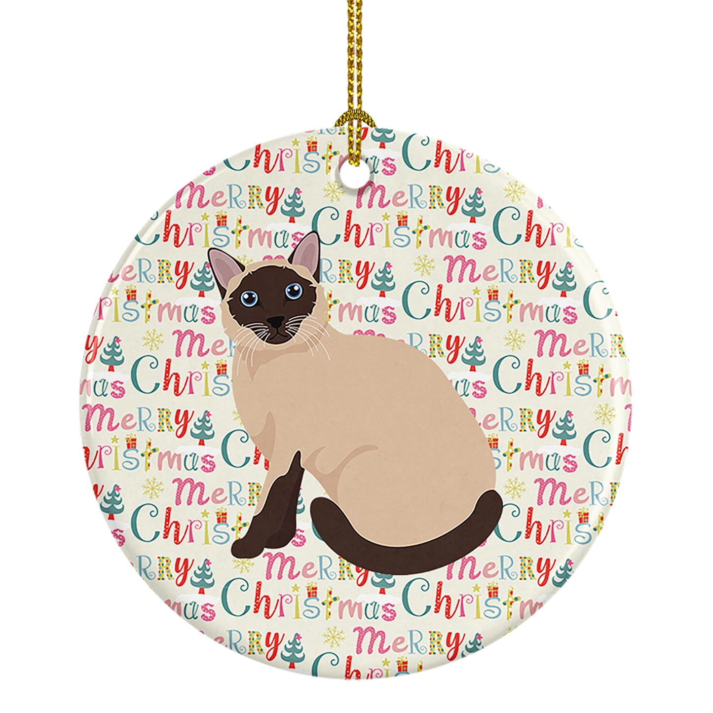 Buy this Siamese Traditional Cat Christmas Ceramic Ornament