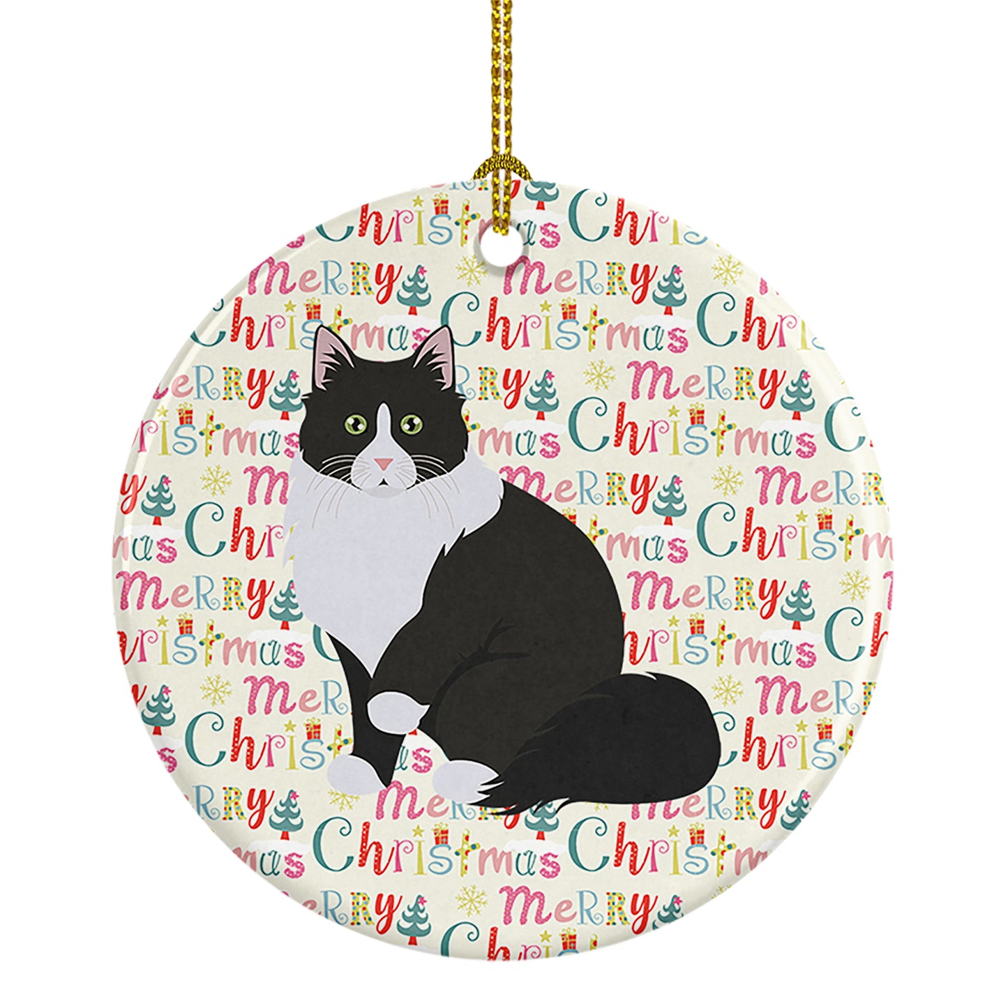 Buy this Siberian Forest Cat Christmas Ceramic Ornament