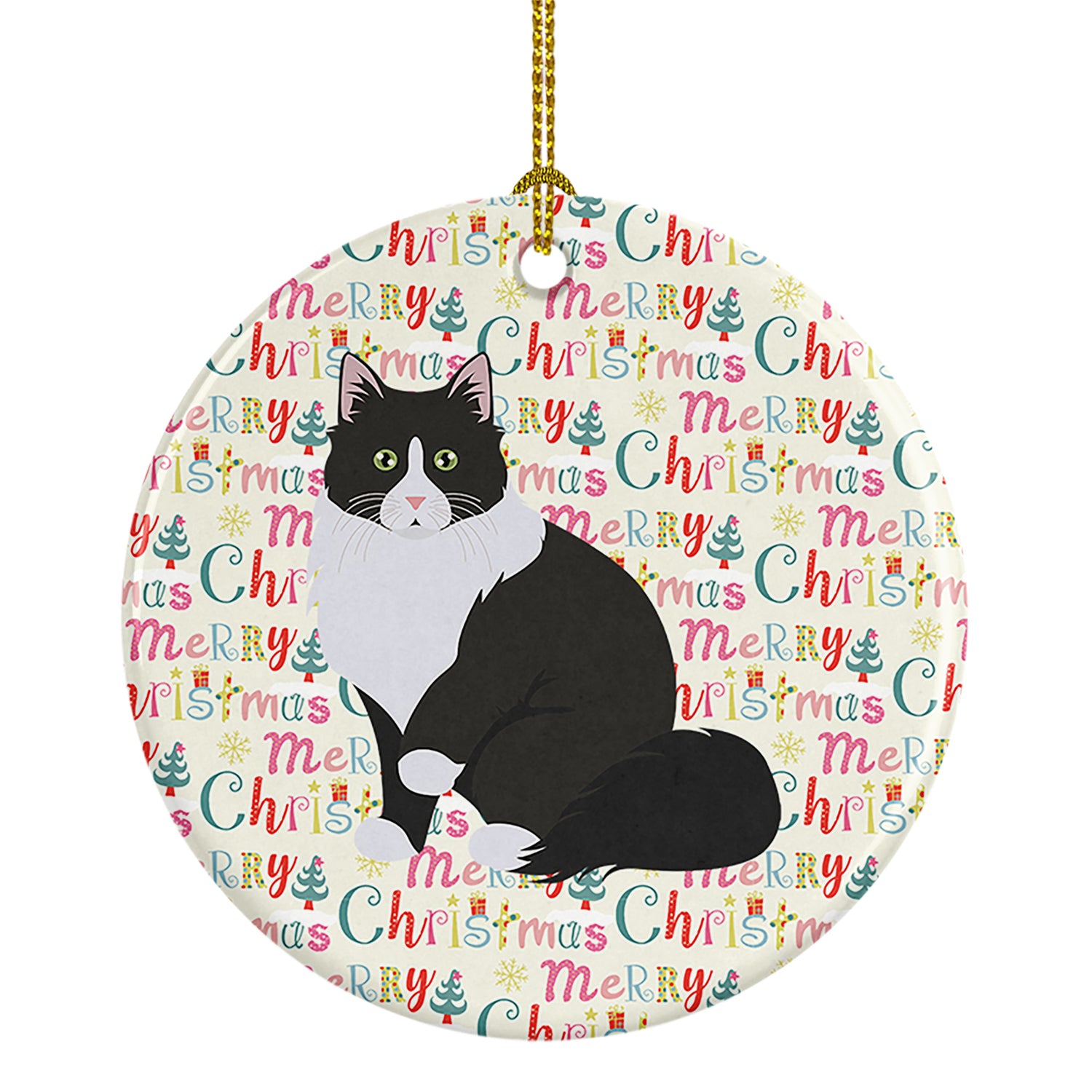 Buy this Siberian Forest Cat Christmas Ceramic Ornament