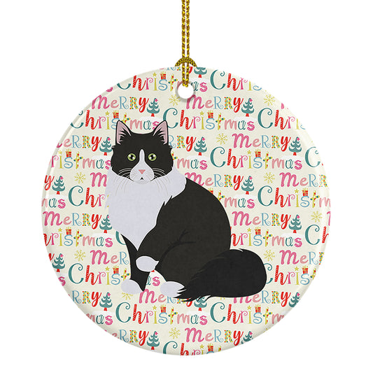 Buy this Siberian Forest Cat Christmas Ceramic Ornament