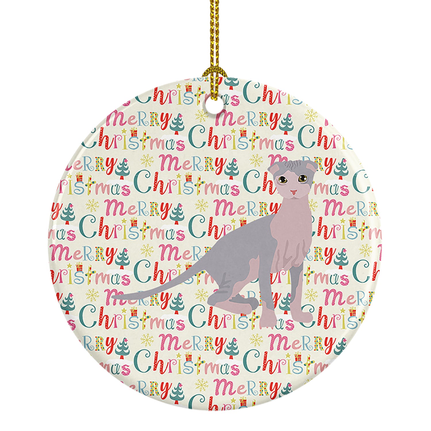 Buy this Ukrainian Levkoy Cat Christmas Ceramic Ornament