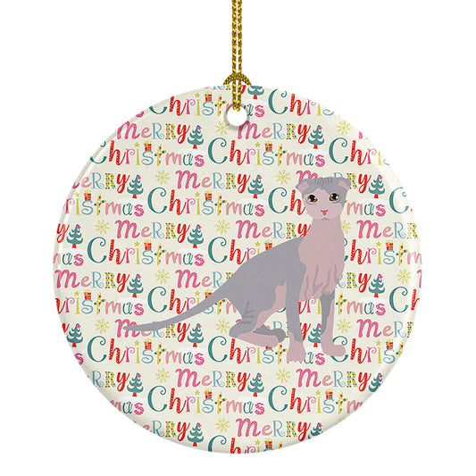 Buy this Ukrainian Levkoy Cat Christmas Ceramic Ornament