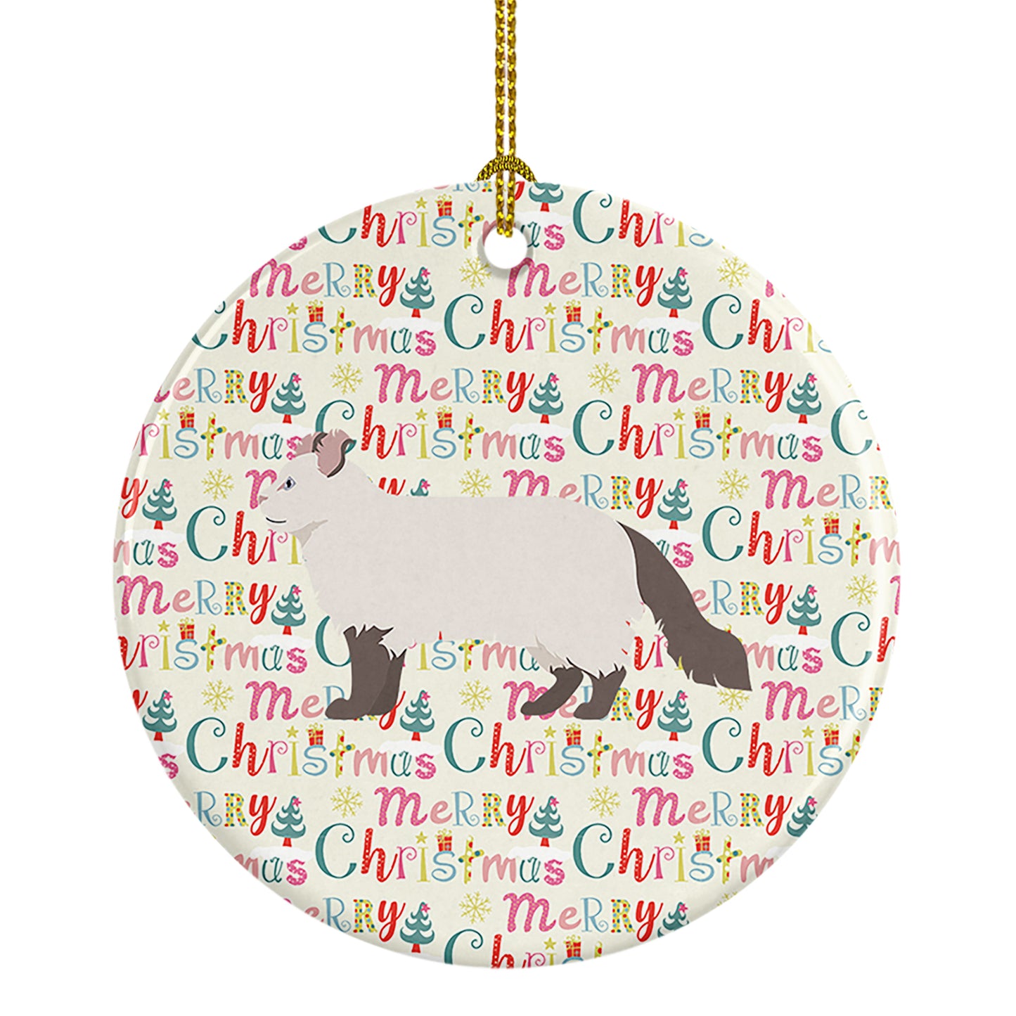 Buy this American Curl #2 Cat Christmas Ceramic Ornament