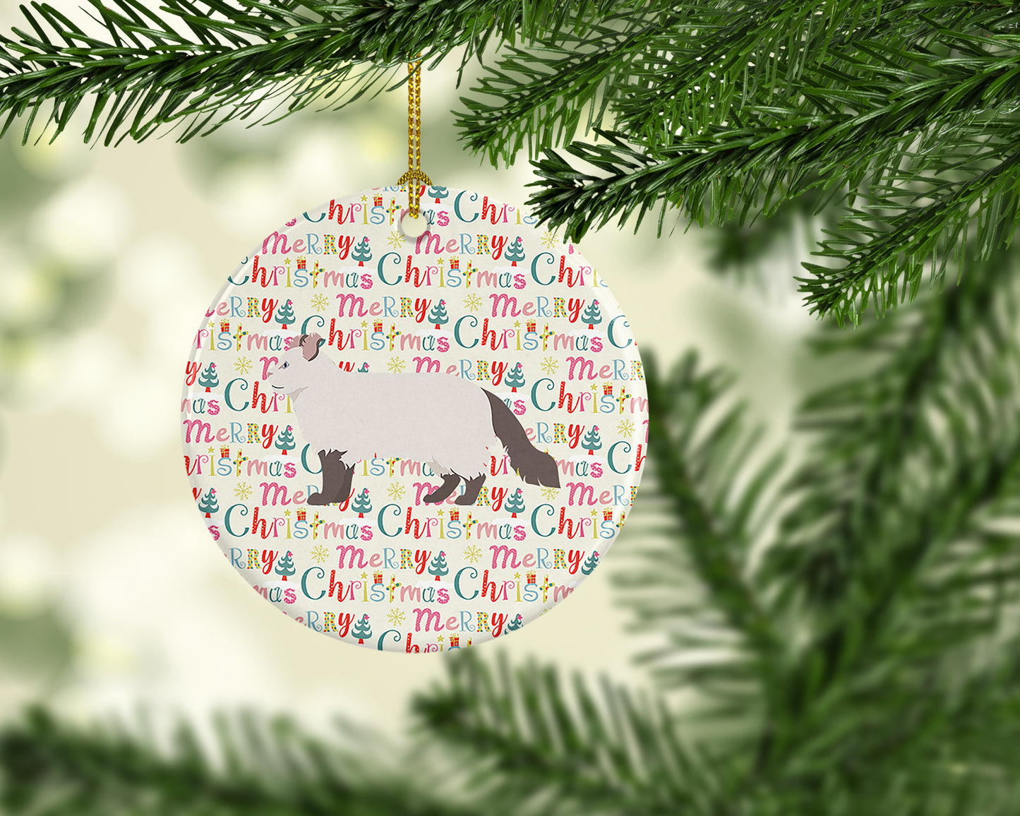 American Curl #2 Cat Christmas Ceramic Ornament