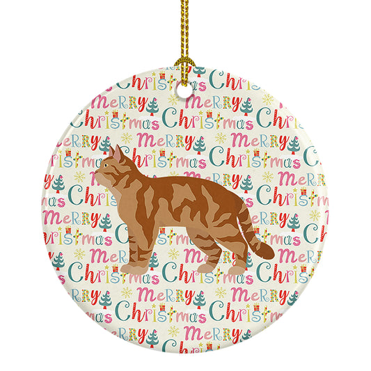 Buy this American Wirehair #2 Cat Christmas Ceramic Ornament