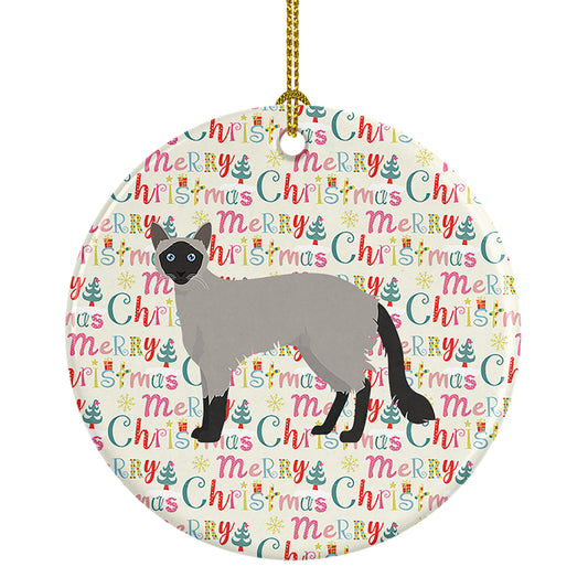 Buy this Balinese #1 Cat Christmas Ceramic Ornament