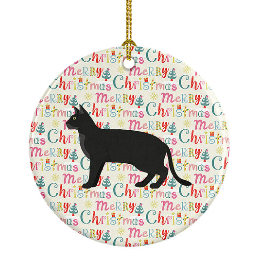 Buy this Chausie Black Cat Christmas Ceramic Ornament