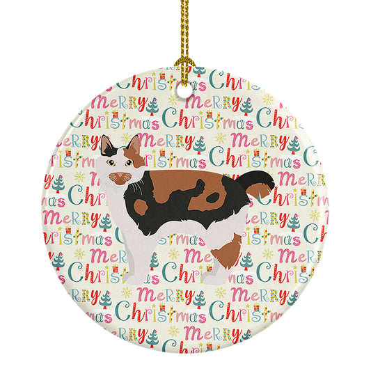 Buy this Cymric #2 Cat Christmas Ceramic Ornament
