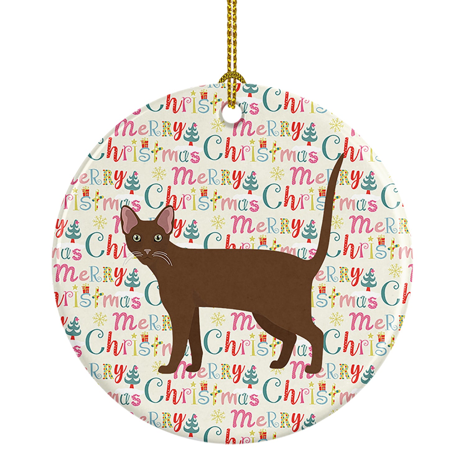 Buy this Havana Brown Cat Christmas Ceramic Ornament