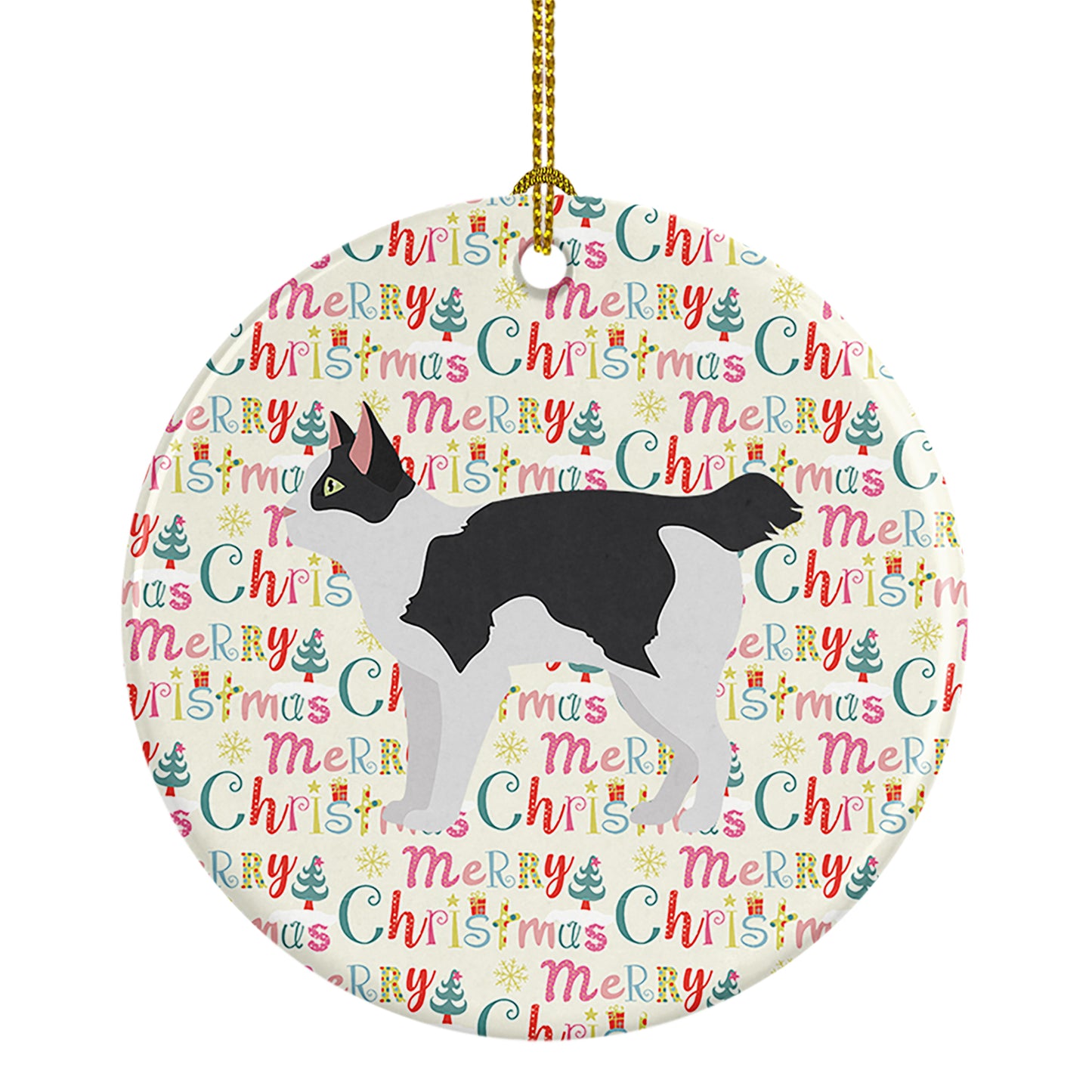 Buy this Japanese Bobtail Cat Christmas Ceramic Ornament