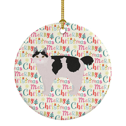 Buy this Kurilian Bobtail #2 Cat Christmas Ceramic Ornament