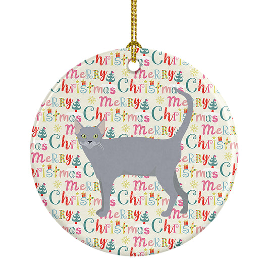 Buy this Russian Blue #1 Cat Christmas Ceramic Ornament