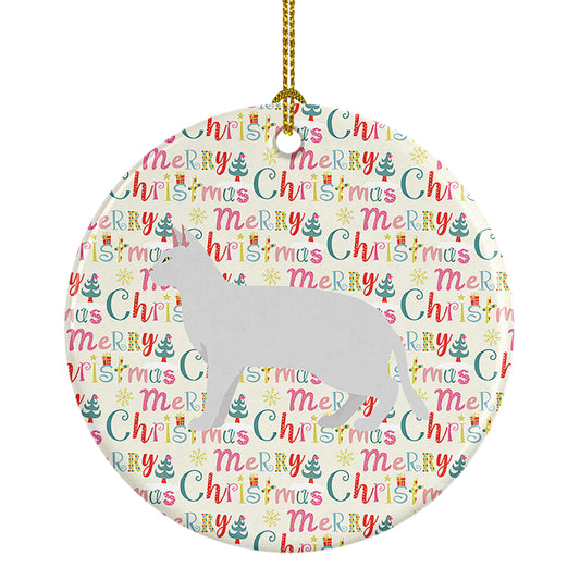 Buy this Russian White Black #2 Cat Christmas Ceramic Ornament