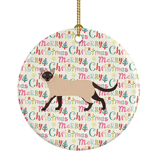 Buy this Siamese Traditional #2 Cat Christmas Ceramic Ornament