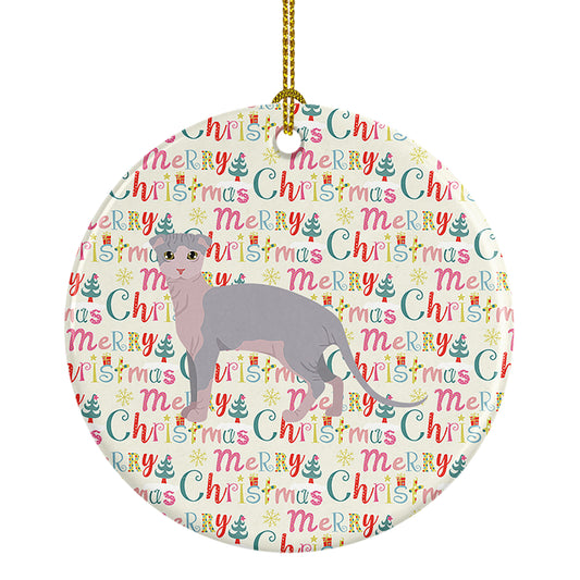 Buy this Ukrainian Levkoy Cat Christmas Ceramic Ornament