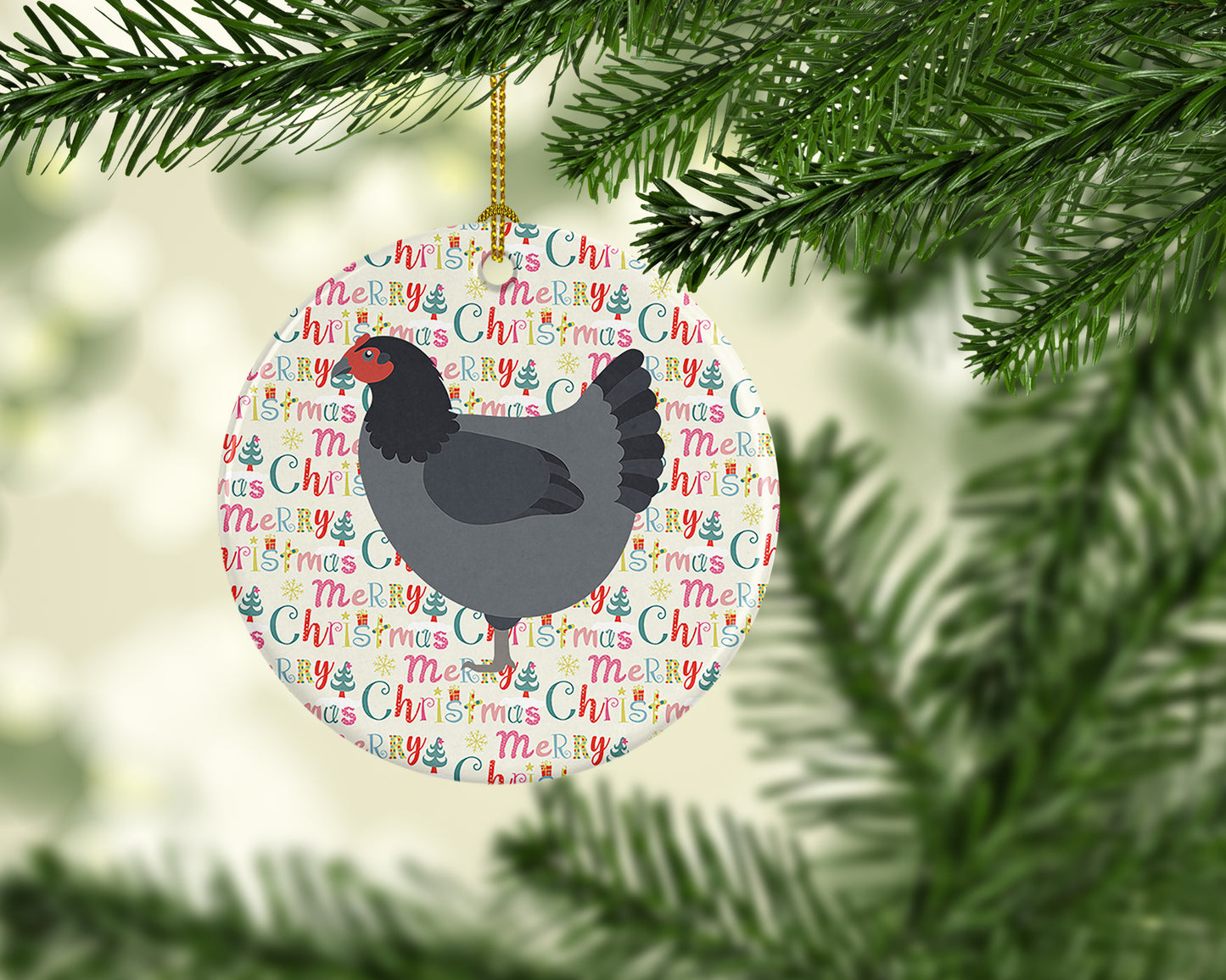 Jersey Giant Chicken Christmas Ceramic Ornament