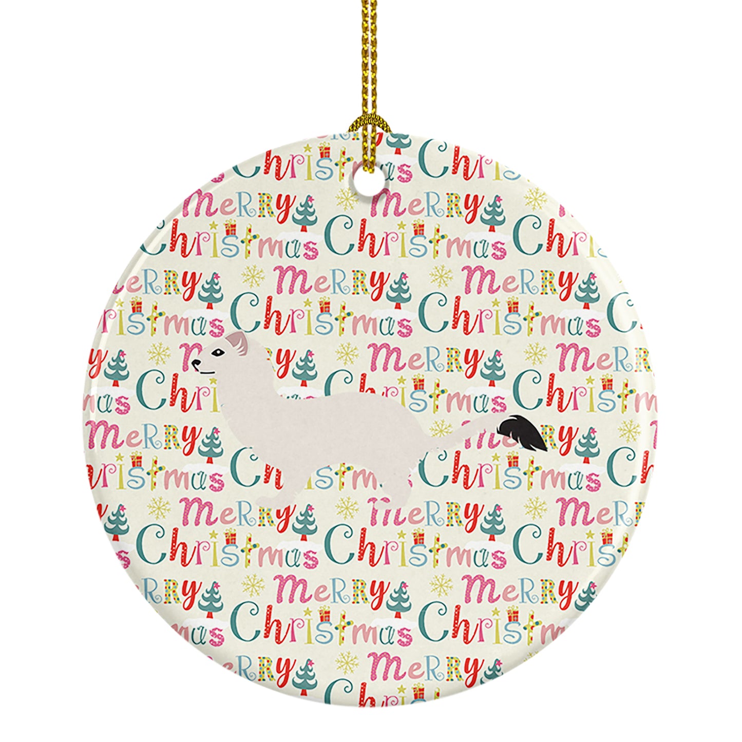 Buy this Stoat Short-tailed Weasel Christmas Ceramic Ornament