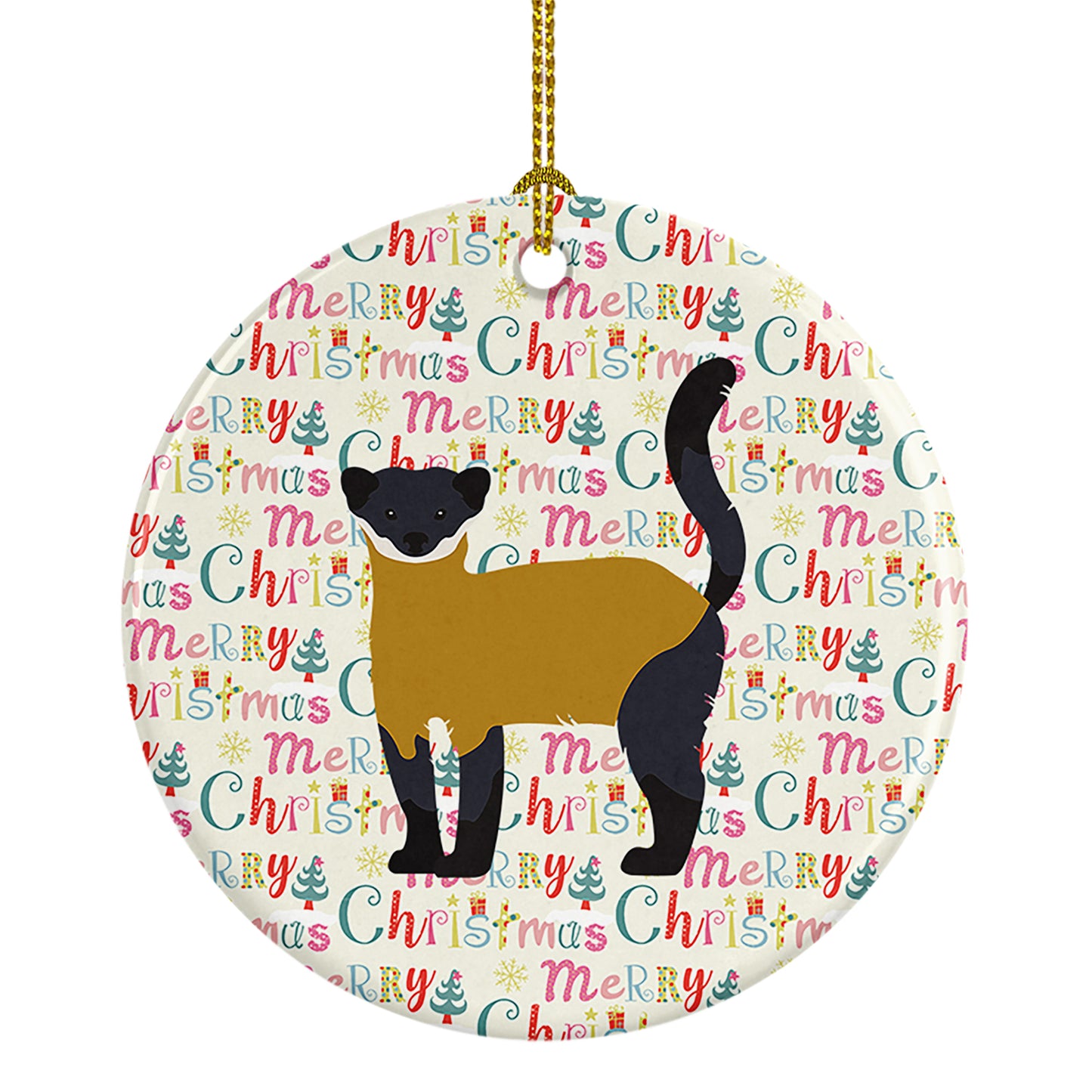 Buy this Yellow-Throated Marten Christmas Ceramic Ornament