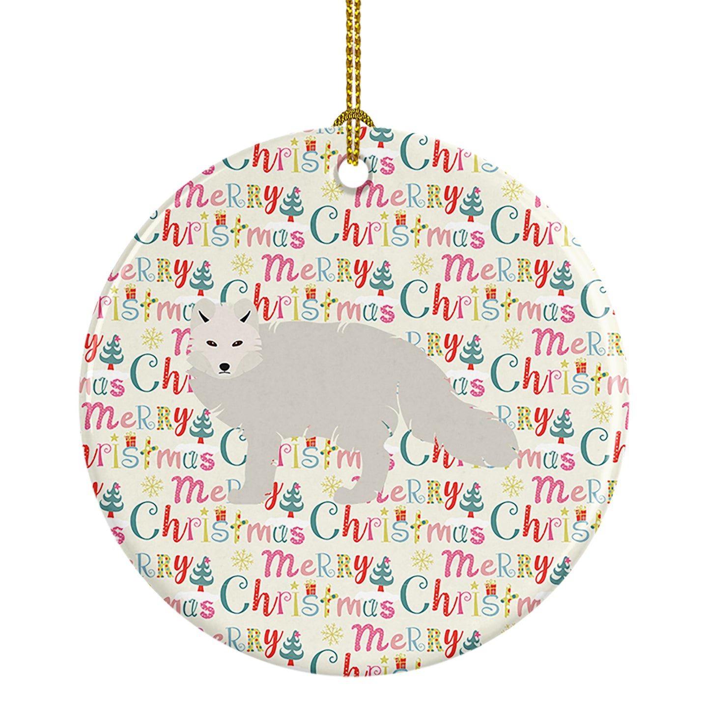 Buy this White Arctic Fox Christmas Ceramic Ornament